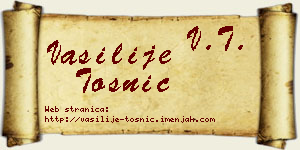 Vasilije Tošnić vizit kartica